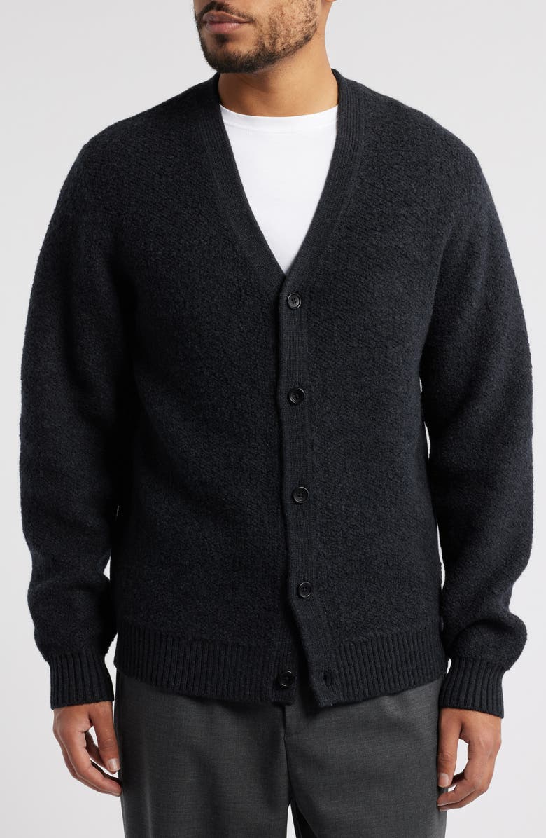 Reigning Champ Textured Wool & Cotton Bouclé Cardigan, Alternate, color,