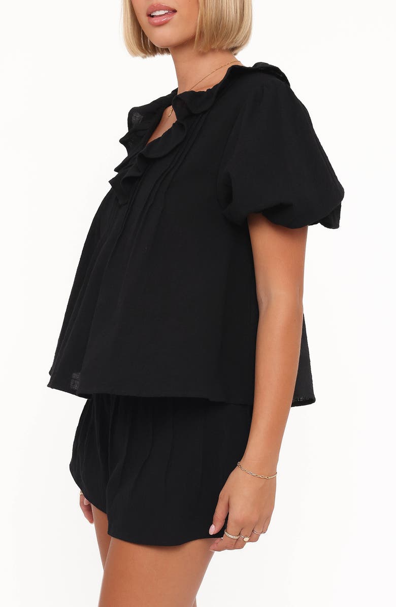 Petal & Pup Felicity Cotton Gauze Shirt & Shorts Set, Alternate, color, Black