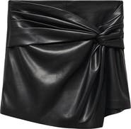 MANGO Knot Faux Leather Skort