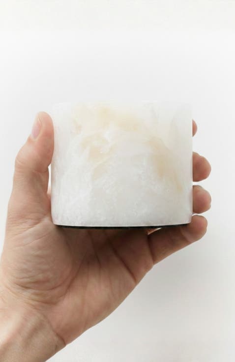 Rhea 2.4" Portable Mini LED Table Lamp Natural Alabaster Stone