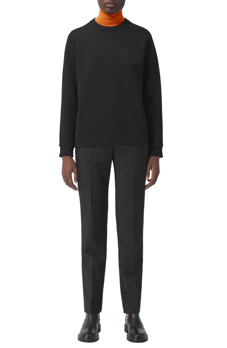 Burberry Poulter Roundel Logo Embroidered Sweatshirt, Alternate, color,