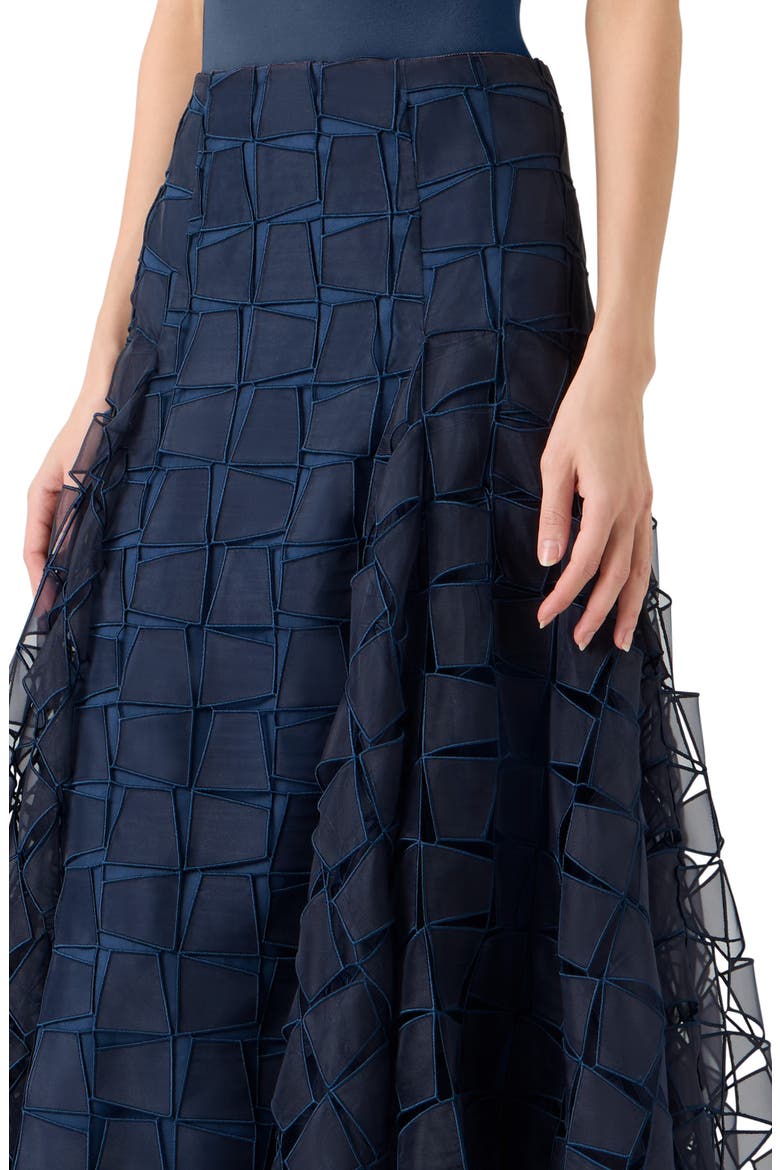 Trapezoid Organza Skirt, Alternate, color, NAVY