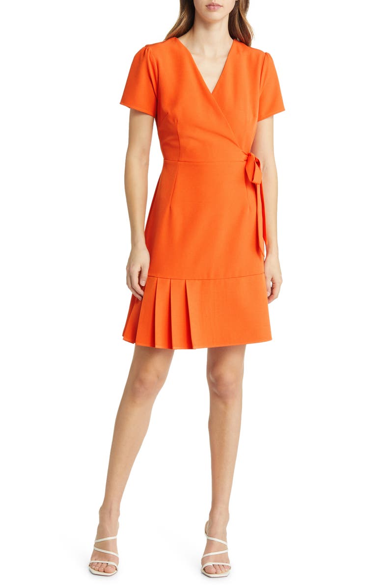 Tahari ASL Crepe Faux Wrap Dress, Main, color, 