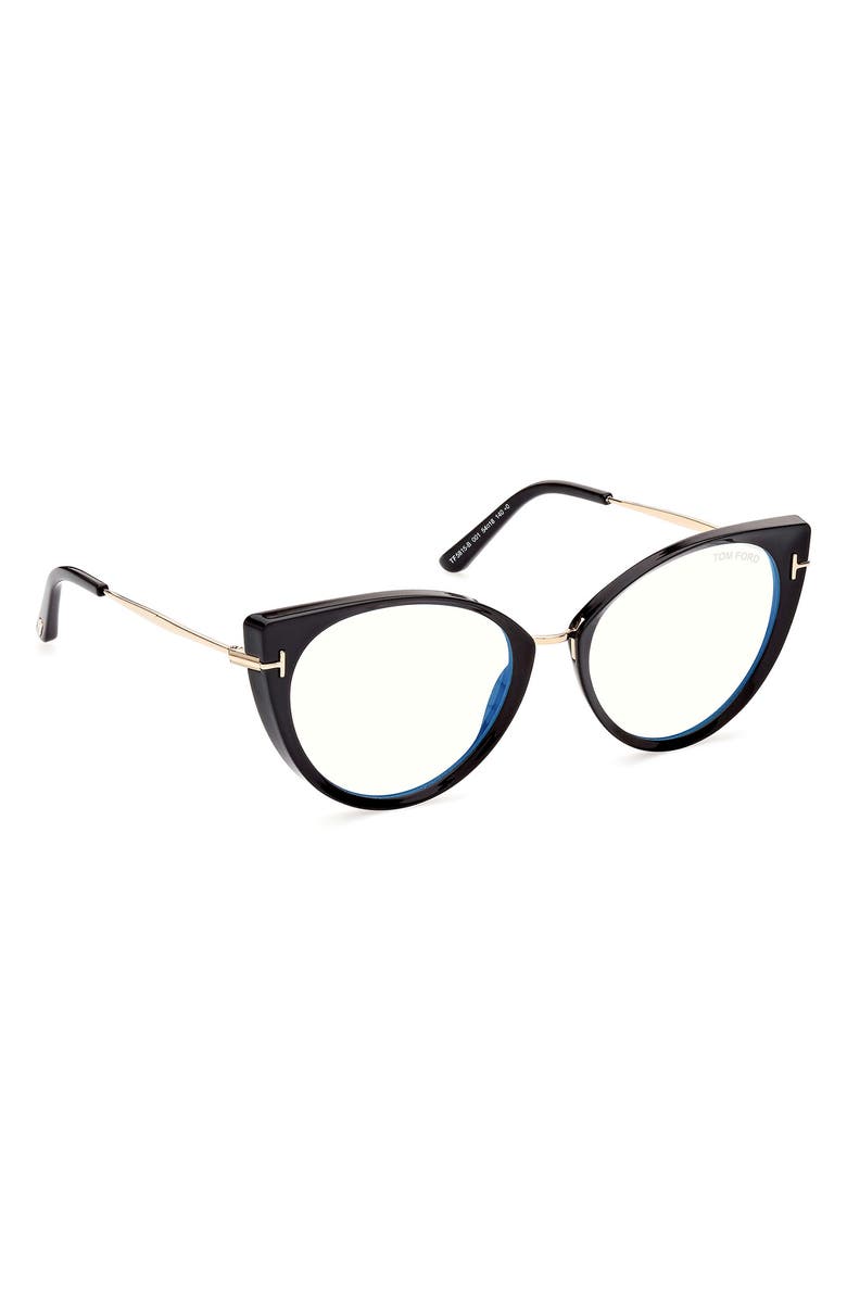 TOM FORD 54mm Blue Light Blocking Cat Eye Glasses, Alternate, color, 