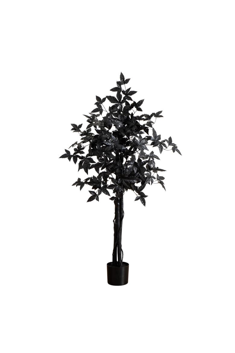4-ft Artificial Halloween Black Maple Tree with Natural Trunk, Main, color, Black