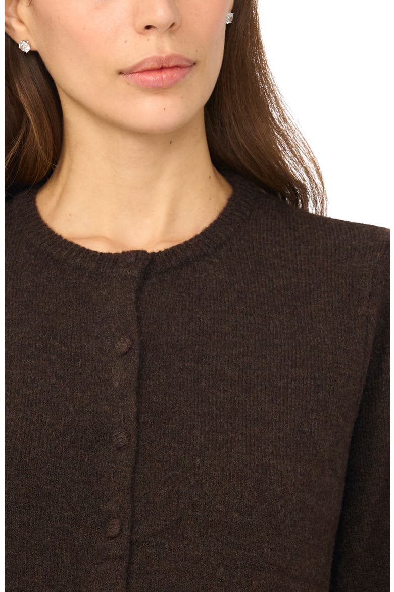 Button Up Cardigan, Alternate, color, CAFE BROWN