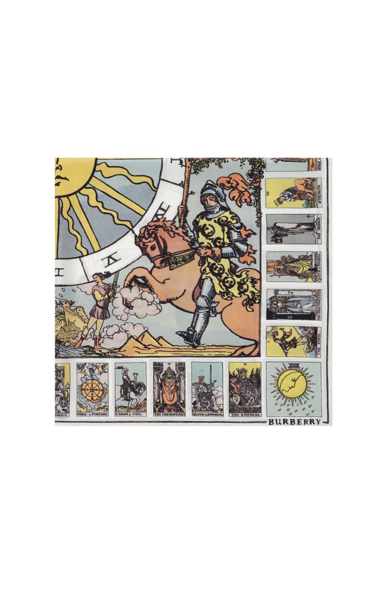 Burberry Tarot Silk Scarf, Alternate, color, Seaside Blue