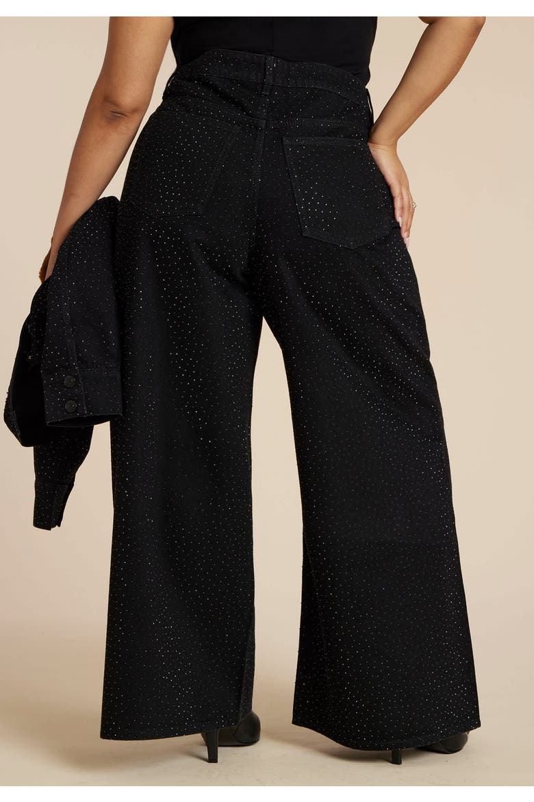 Embellished Rhinestone Jeans, Alternate, color, BLACK