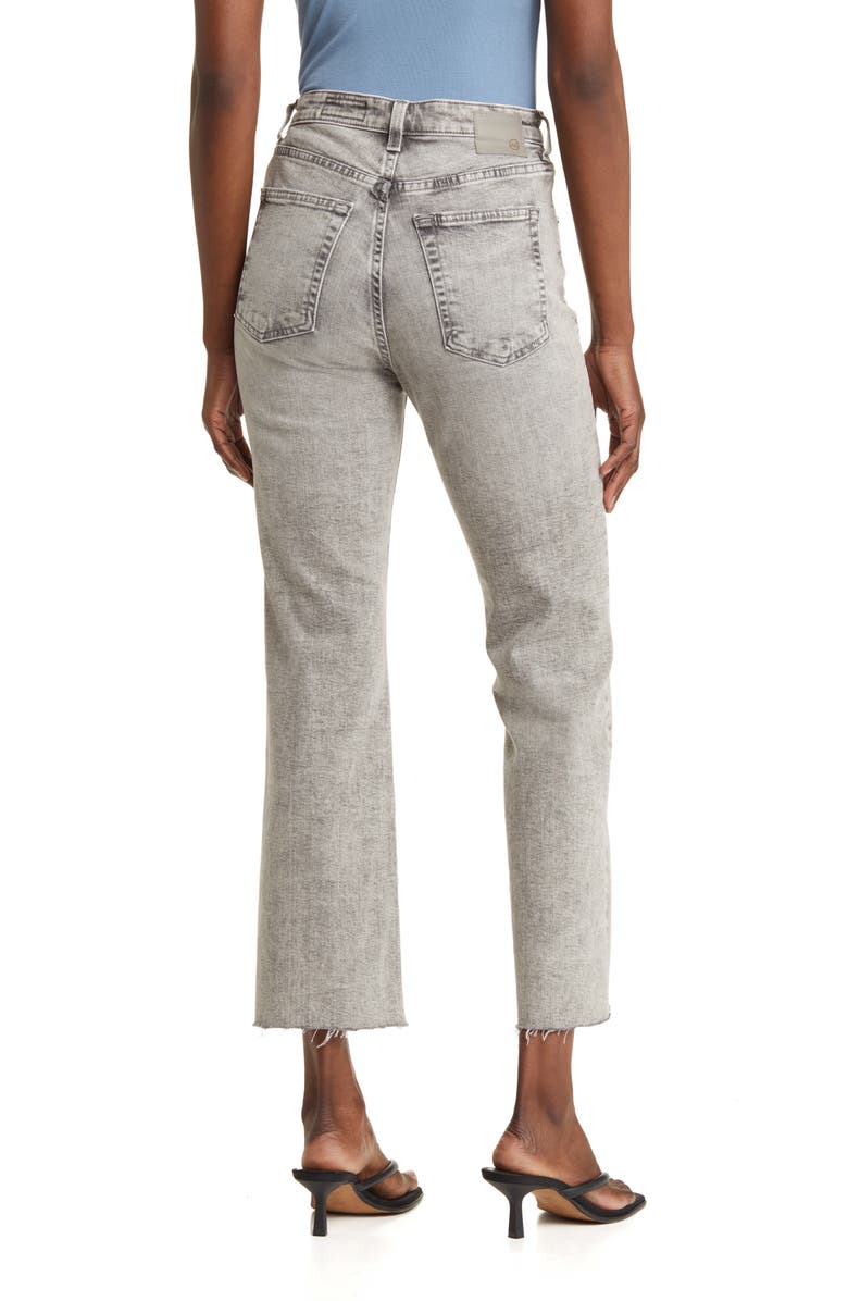 AG Kinsley Raw Hem High Waist Ankle Flare Jeans, Alternate, color, Shaded Moonwash