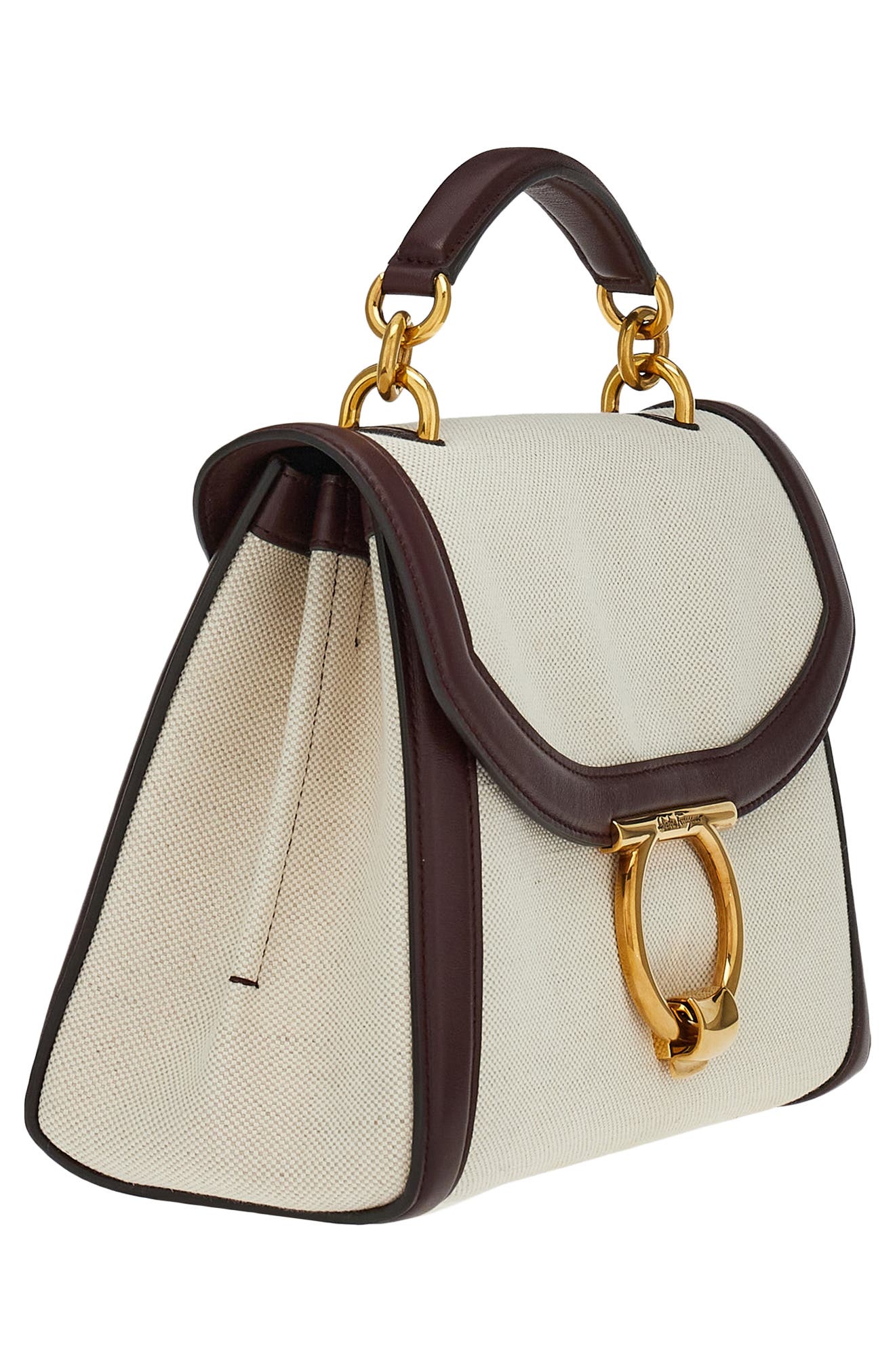 FERRAGAMO Margot Canvas Top Handle Bag, Alternate, color, 