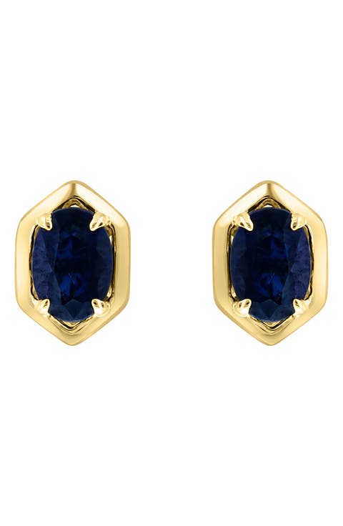 Blue Sapphire Stud Earrings