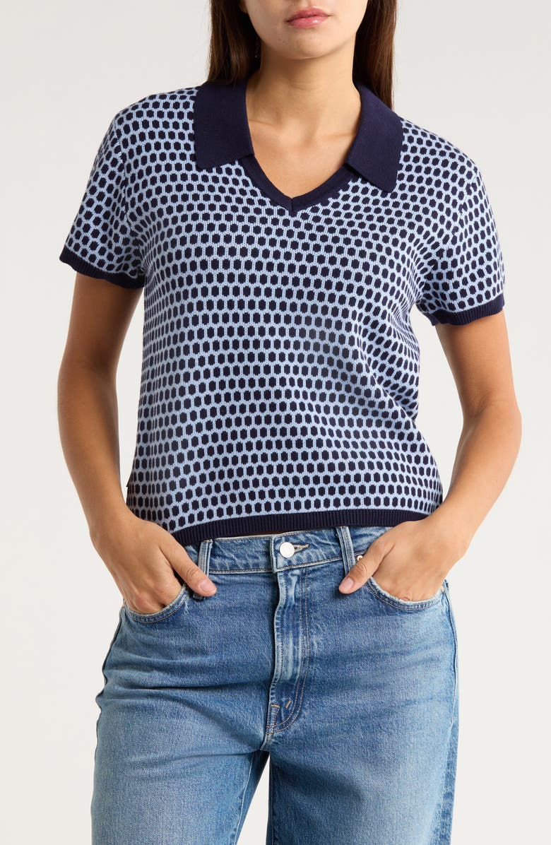 Obey Ogla Polo Sweater, Main, color, Evening Blue Multi