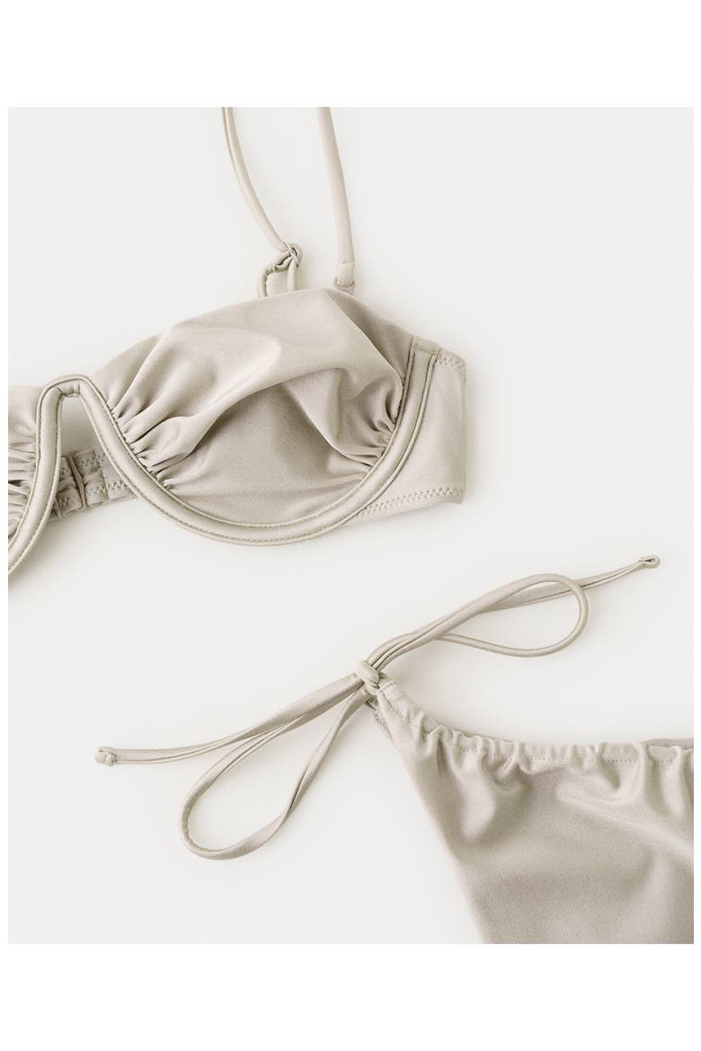 Shiny Bikini Top, Alternate, color, LIGHT/ PASTEL GREY