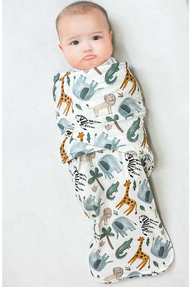 Organic Snugababe Swaddle Sleep Pod with Arm Inserts, Alternate, color, GREEN/ BROWN