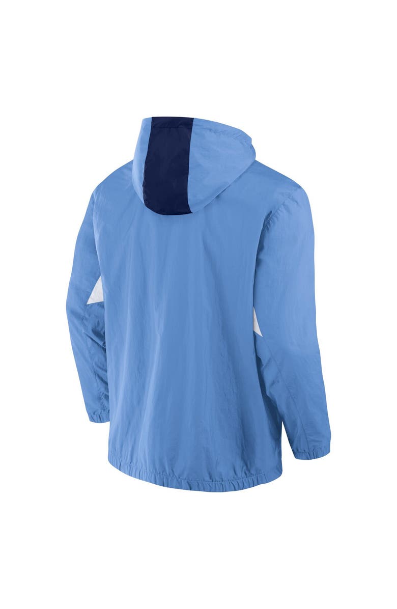 FANATICS Men's Fanatics Sky Blue New York City FC Free Kick Woven Quarter-Zip Hoodie Jacket, Alternate, color, Blue