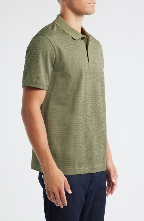 Hugo Boss Boss Parlay Geo Pattern Cotton Polo In Green