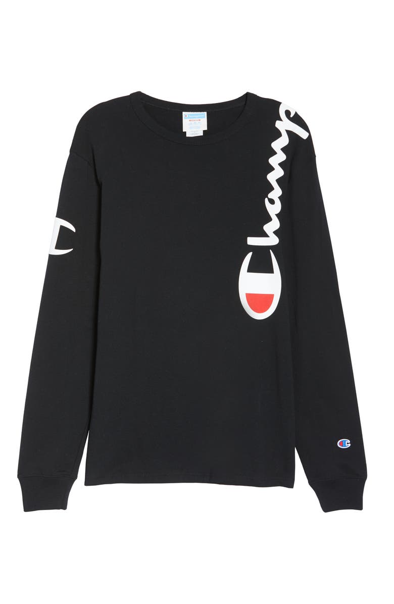 Champion Heritage Over Shoulder Script Long Sleeve T-Shirt, Alternate, color, 