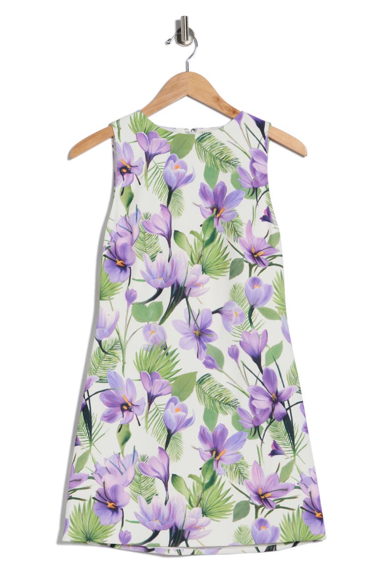Clyde Floral Sleeveless A-Line Dress, Alternate, color, FLORAL PALM CREAM
