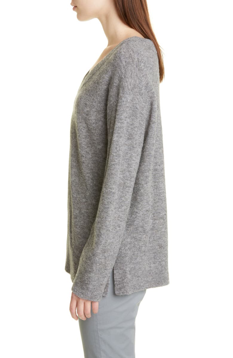 Vince Side Slit V-Neck Tunic Sweater, Alternate, color, 