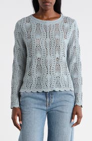 Adrianna Papell Pointelle Sweater
