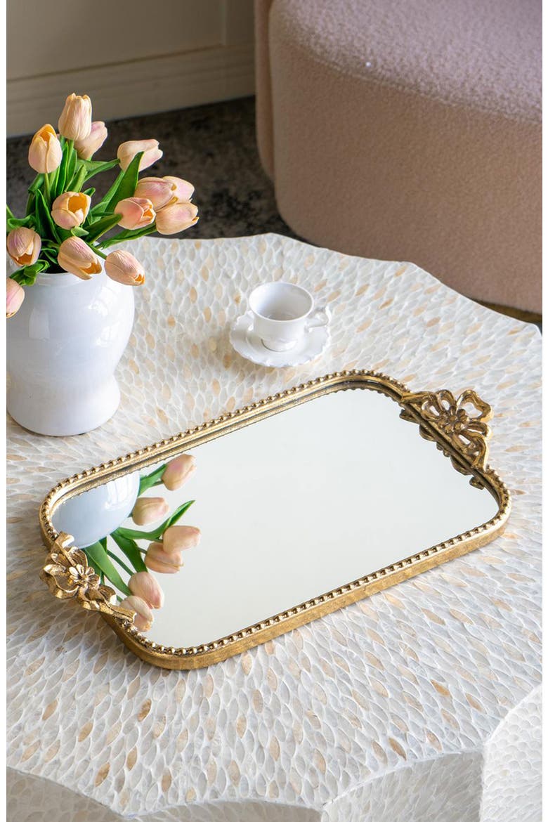 Ornate Mirrored Tray, Alternate, color, GOLD