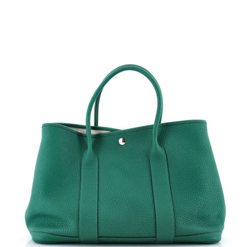 Pre-owned Hermes  Hermes Garden Party Tote Leather 36 In Green