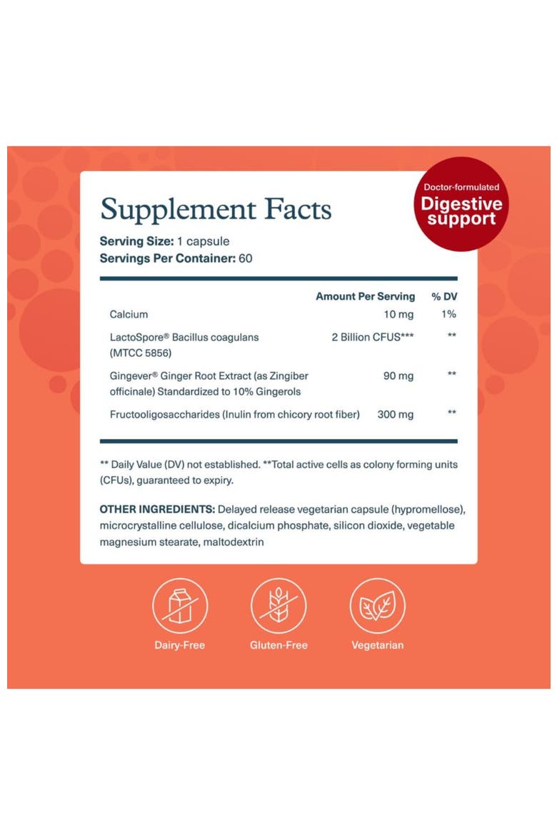 2X Action Probiotic Clinically Studied Digestive Support Supplement 60 Vegetarian Capsules, Alternate, color, None
