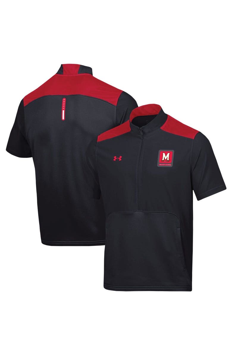 Under Armour Men's Under Armour Black Maryland Terrapins Motivate Half-Zip Jacket, Main, color, Black