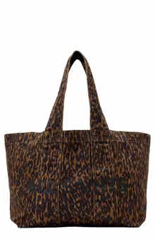 Izzy Leopard Print Denim Tote