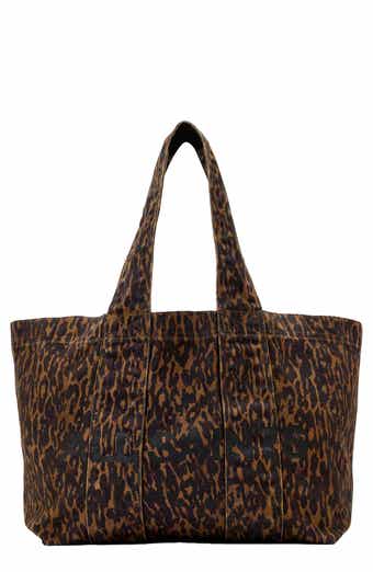 Izzy Leopard Print Denim Tote