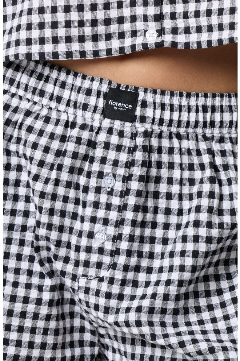 Cheeky Stretch Cotton Boxer, Alternate, color, BLACK/WHITE GINGHAM