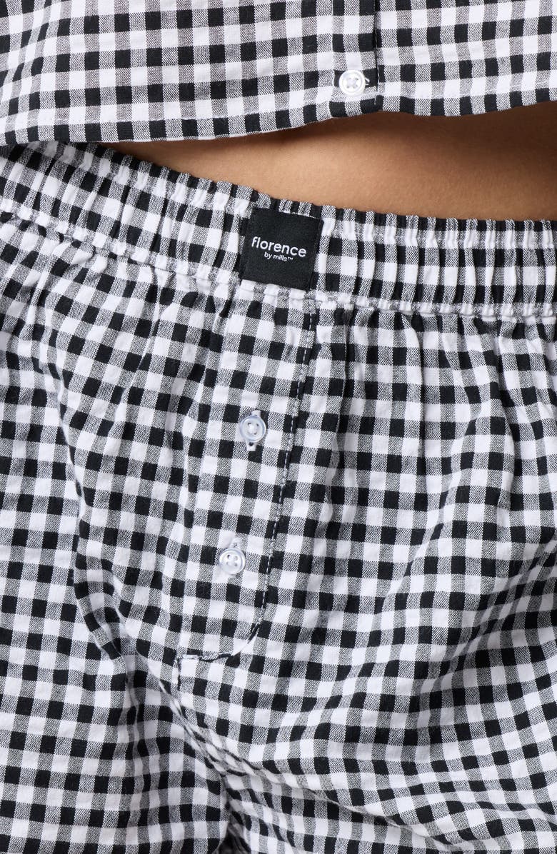 Florence by Mills Cheeky Stretch Cotton Boxer, Alternate, color, Black/White Gingham