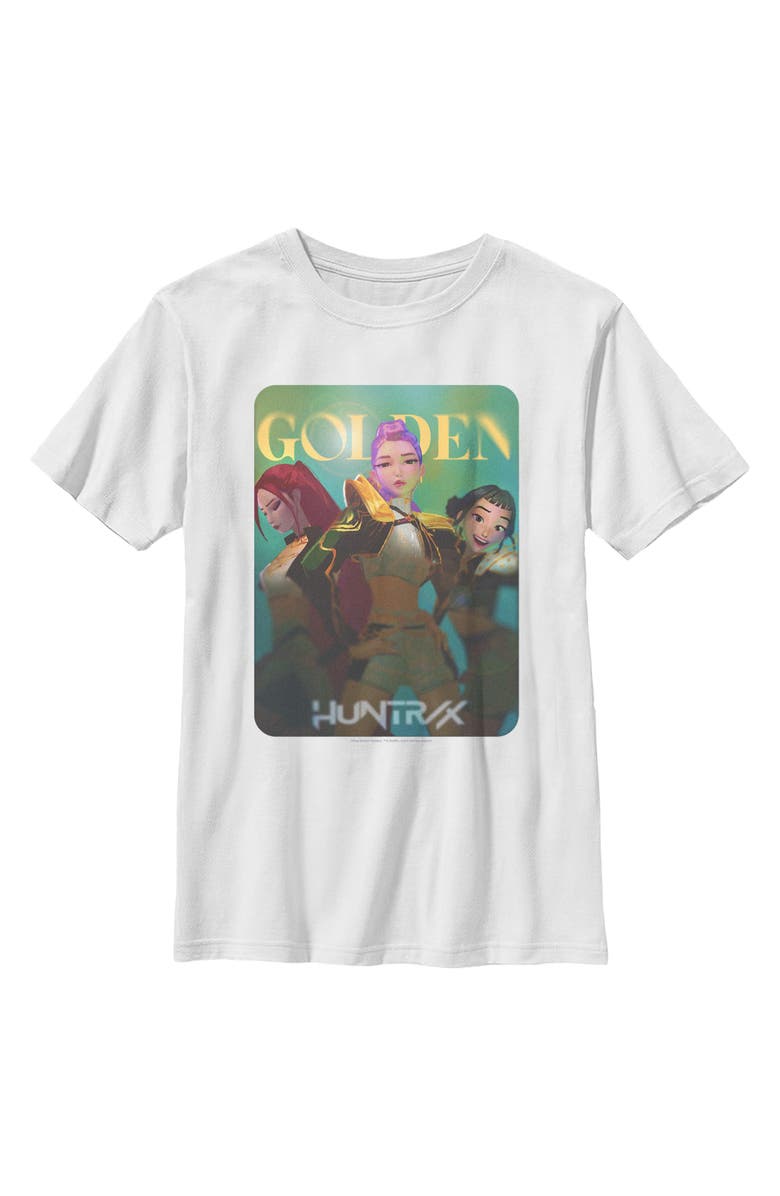 KPop Demon Hunters Boy's KPop Demon Hunters Huntrix Golden Photocard Graphic T-Shirt, Main, color, White