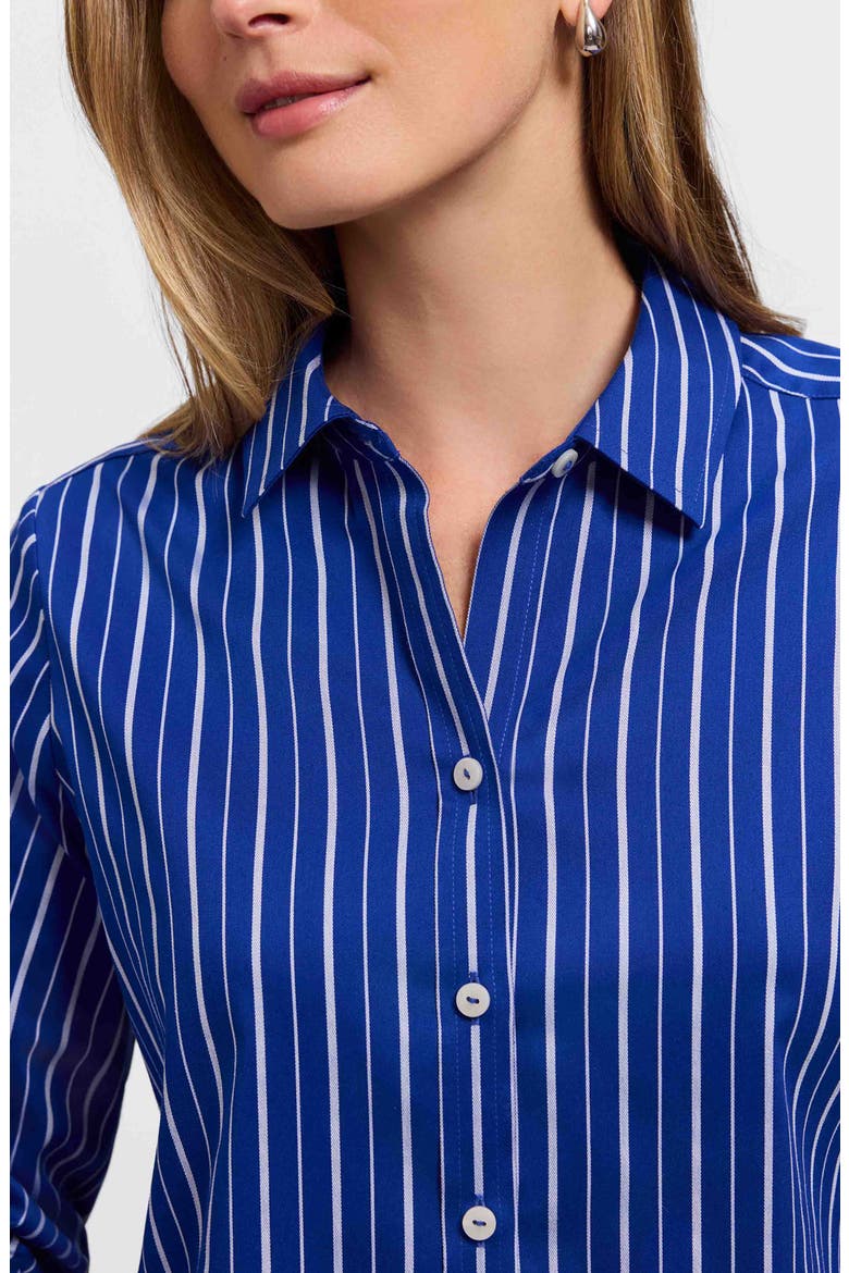 Margie Stripe Button-Up Shirt, Alternate, color, BLUE/ WHITE
