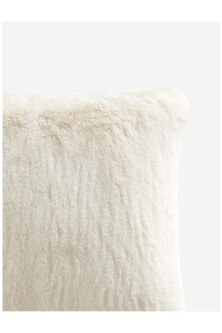 Faux Fur Accent Pillow, Alternate, color, WHITE