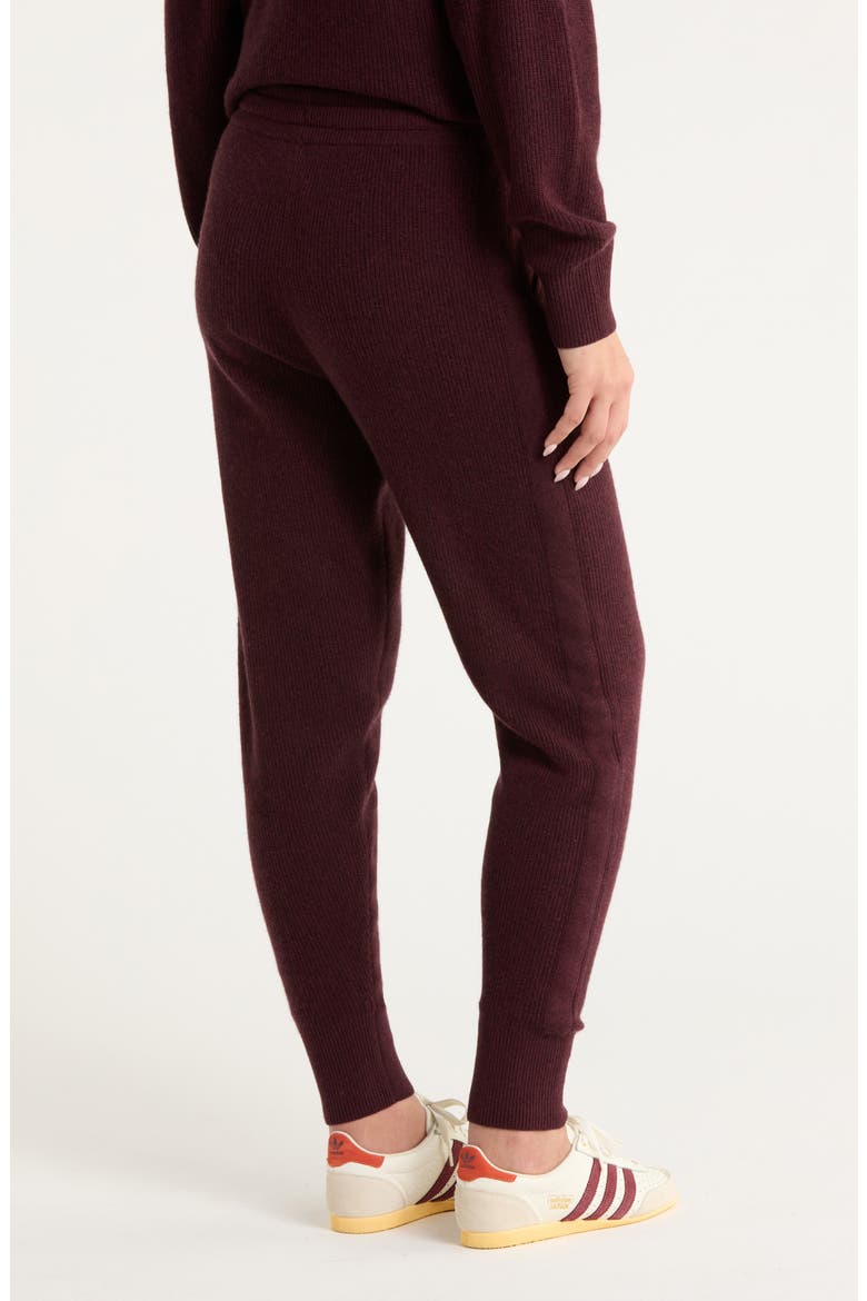 Wool & Cashmere Knit Joggers, Alternate, color, BURGUNDY FUDGE HEATHER