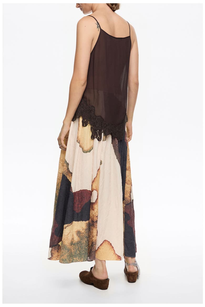 Pleated A-Line Midi Skirt, Alternate, color, ABSTRACT LIGHT YELLOW