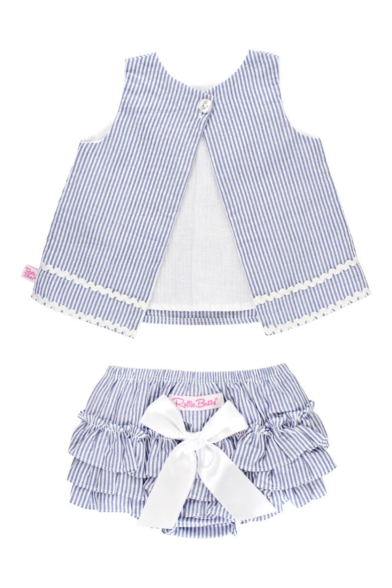 Seersucker Cotton Swing Top & Bloomers, Alternate, color, BLUE SEERSUCKER