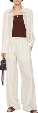 Burberry Knight Checkerboard Silk Pyjama Trousers