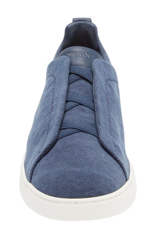Zegna Low Top Sneakers Contrast Sole In Blue