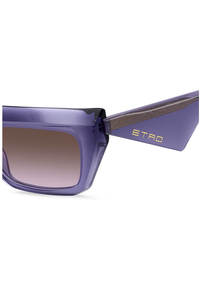 55mm Rectangular Sunglasses, Alternate, color, VIOLET/ BROWN VIOLET DS