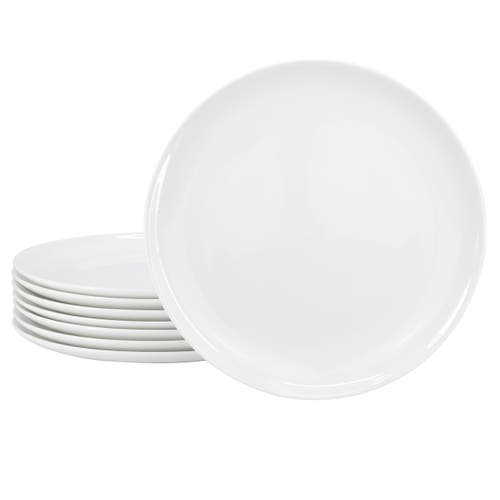 Gibson Elite White Peninsula 8 Piece 10.75 Inch Bone China Dinner Plate Set
