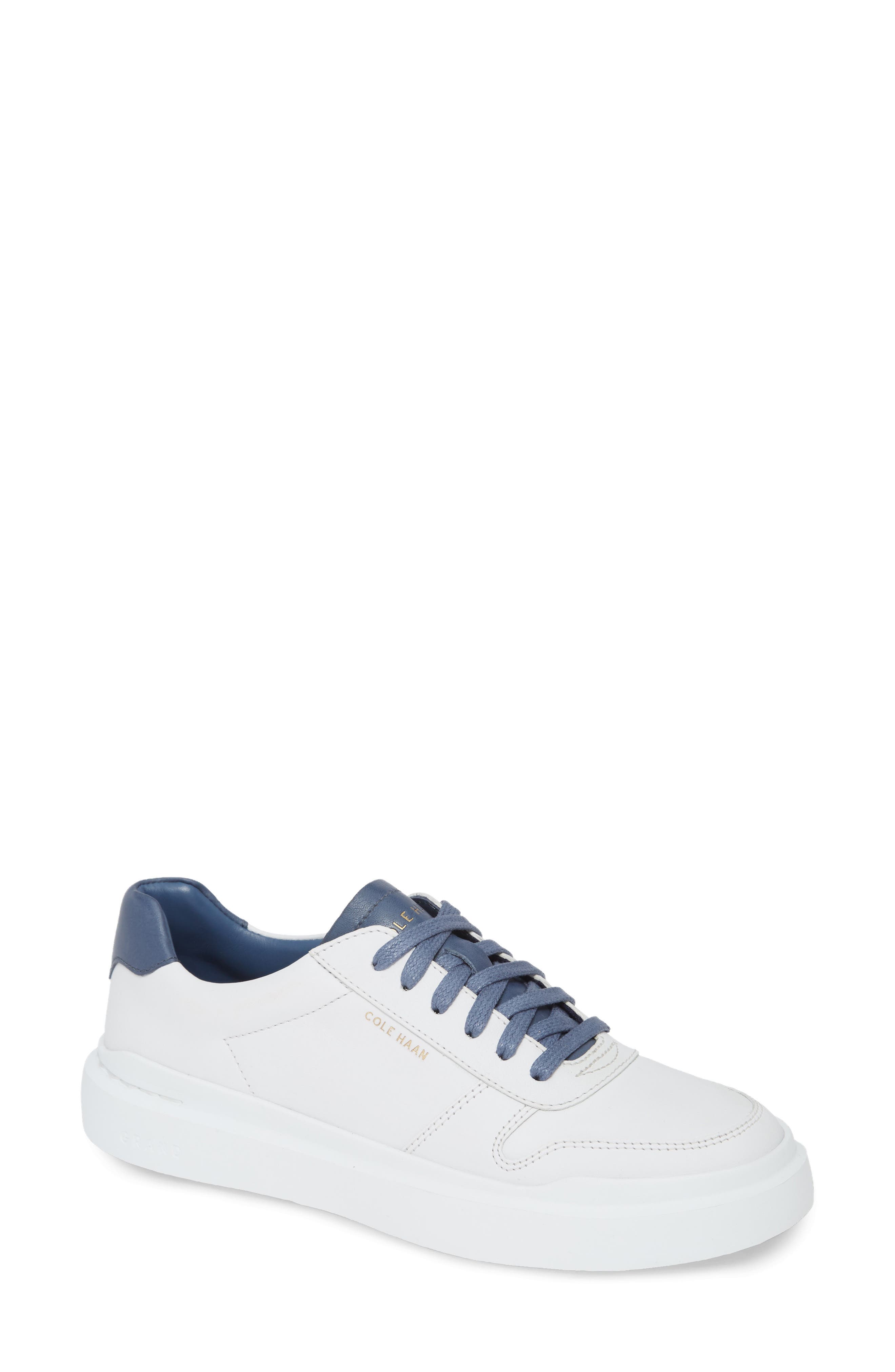 GrandPro Rally Sneaker, Main, color, OPTIC WHITE/ BLUE LEATHER