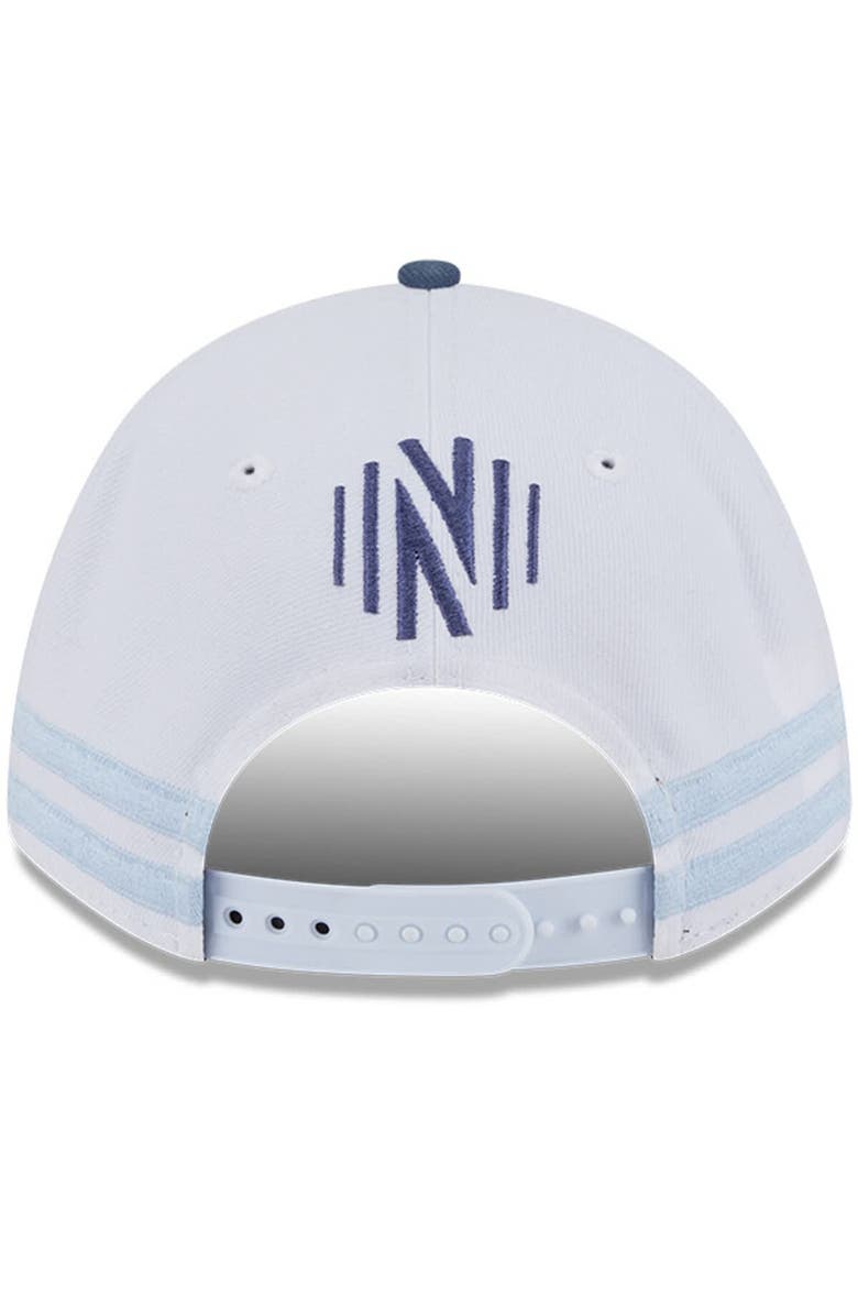 New Era Men's New Era  White/Light Blue Nashville SC 2025 Jersey Hook 9FORTY M-Crown Adjustable Hat, Alternate, color, White