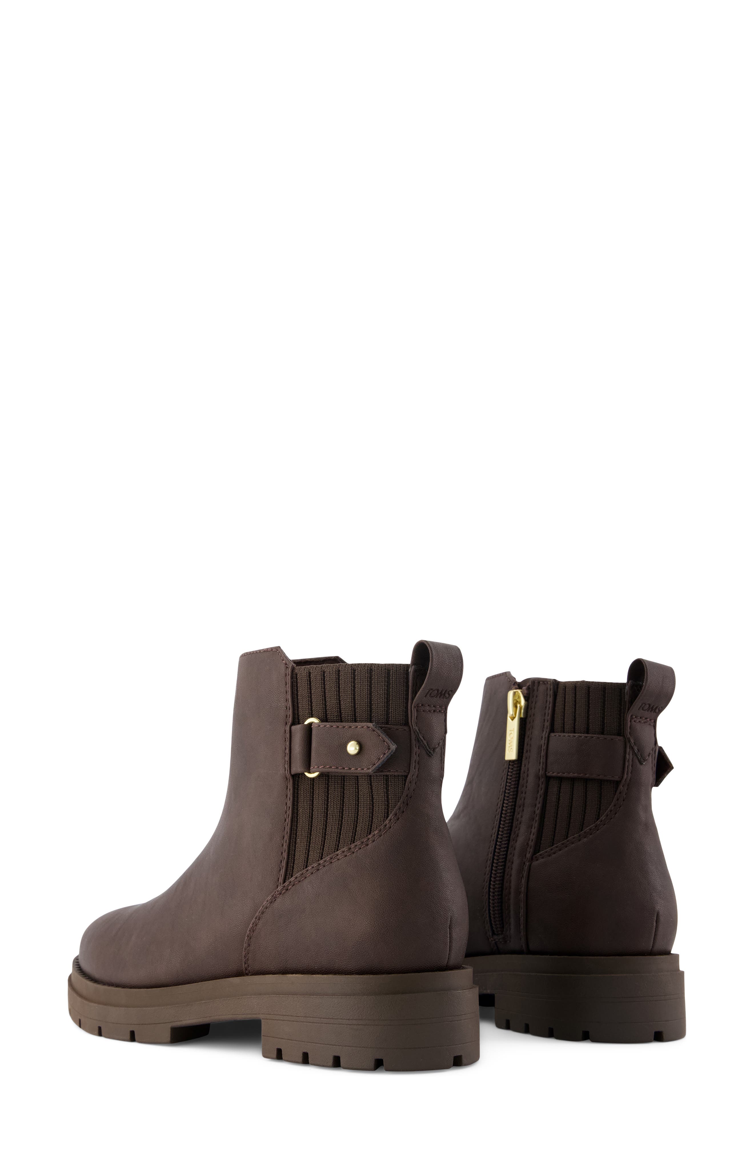 Leather Chelsea Bootie, Alternate, color, DARK BROWN