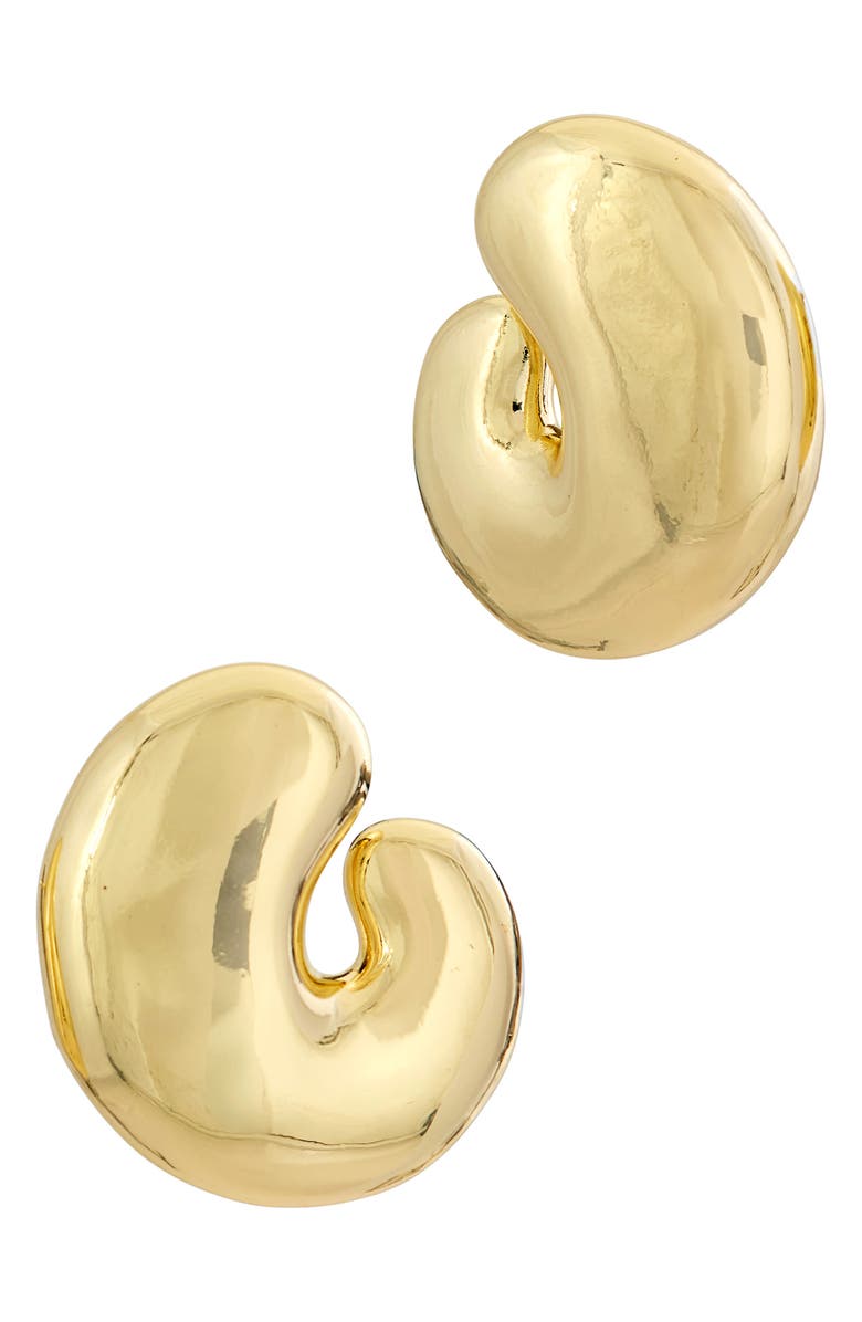 SAVVY CIE JEWELS Puffy Statement Stud Earrings, Main, color, Yellow