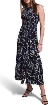 NIC+ZOE Midnight Muse Belted Georgette Midi Dress