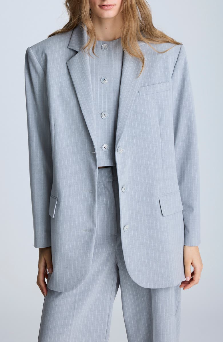 Kenneth Cole Oversize Pinstripe Boyfriend Blazer, Main, color, 