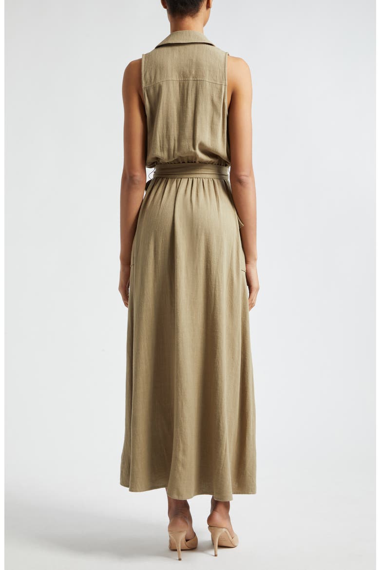 Mayer Military Faux Wrap Maxi Dress, Alternate, color, COVERT GREEN