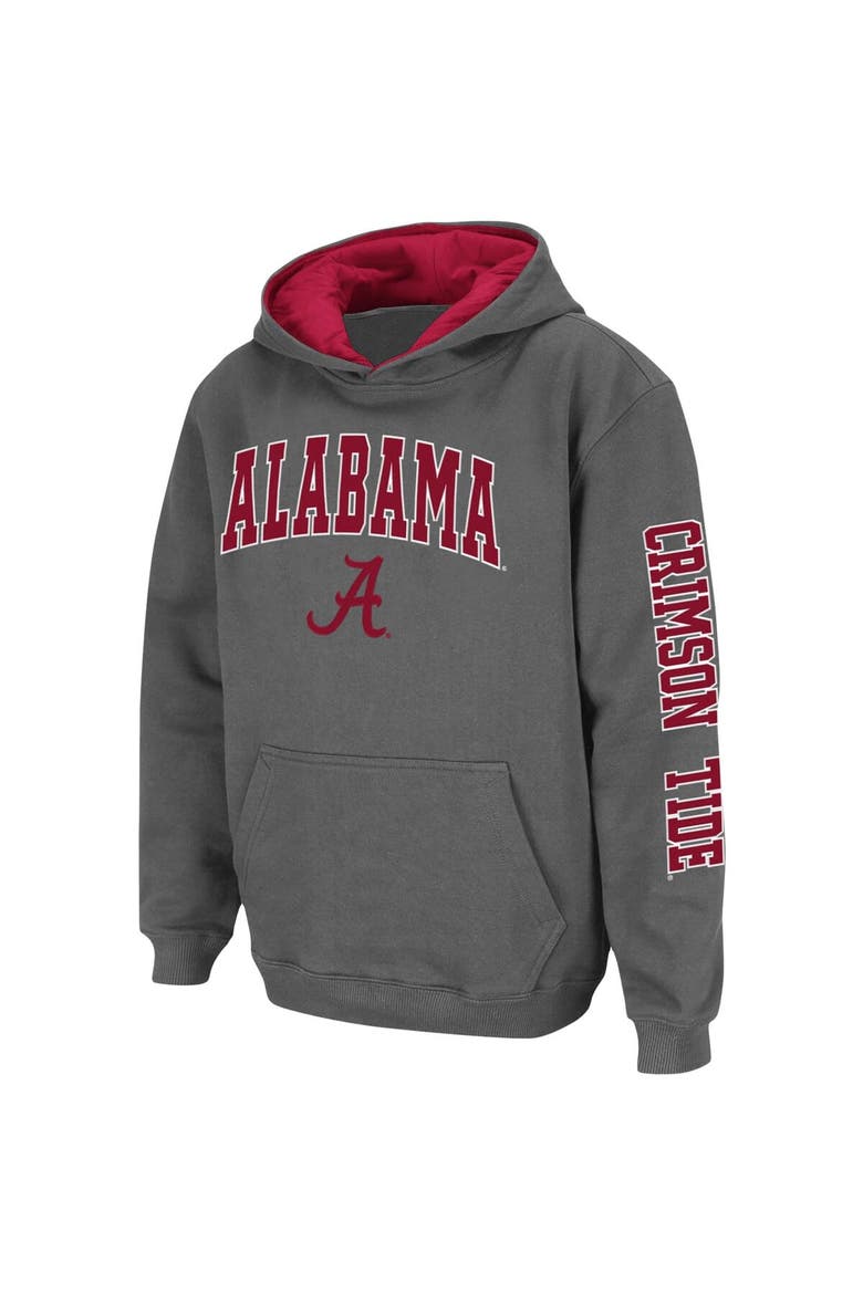 Youth Colosseum Charcoal Alabama Crimson Tide 2-Hit Team Pullover Hoodie, Alternate, color, Charcoal